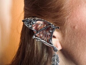 Silver Leaf Fae Wing Elf Ear Cuff